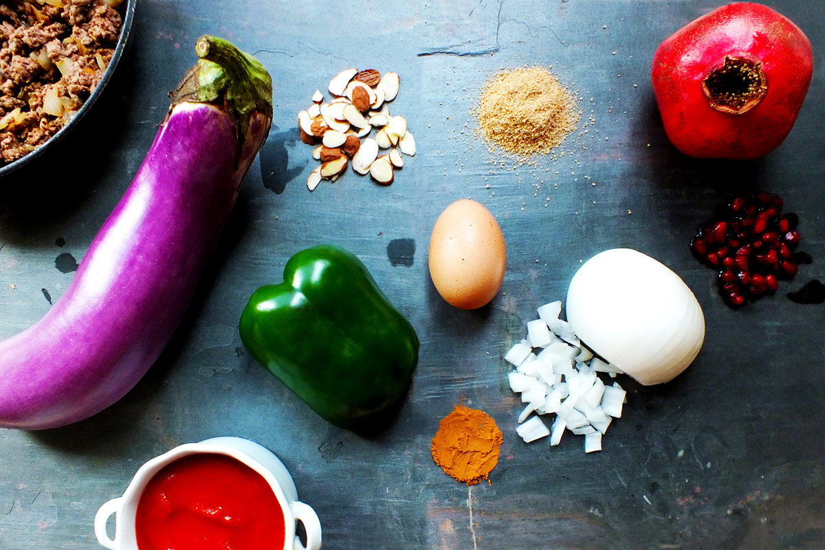 Ingredient for Stuffed Eggplant Rolls