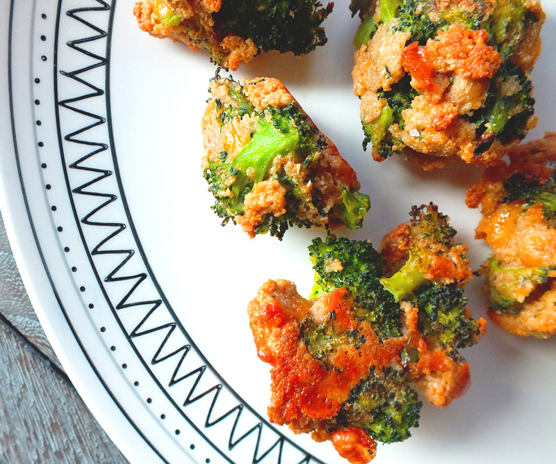 Cheesy Broc Tots in plate