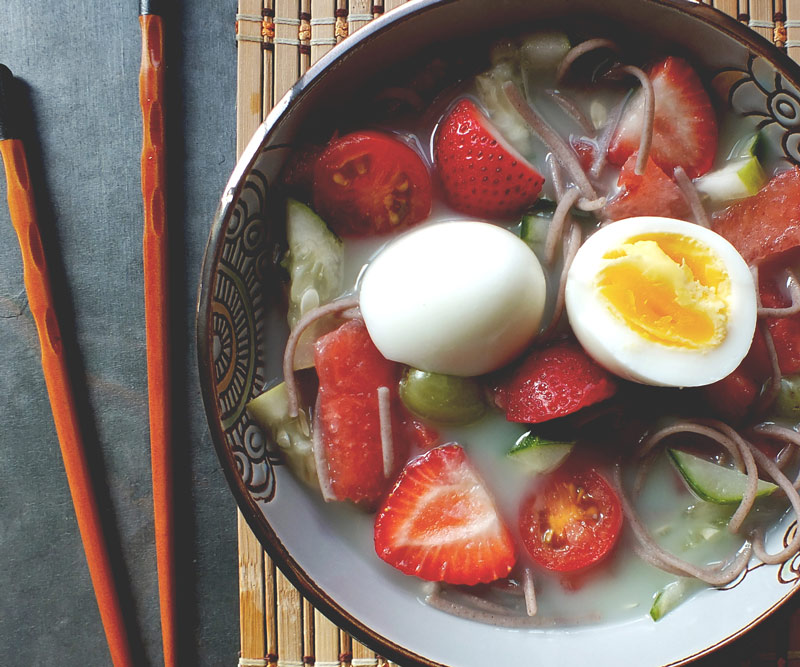 bowl of Chilled Soy Noodle Soup