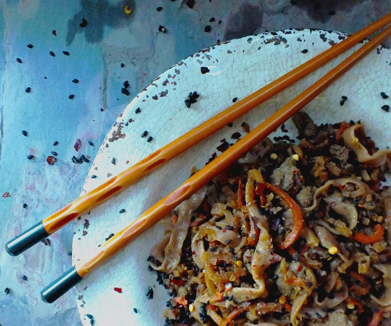 Gobo Stir-Fry in plate