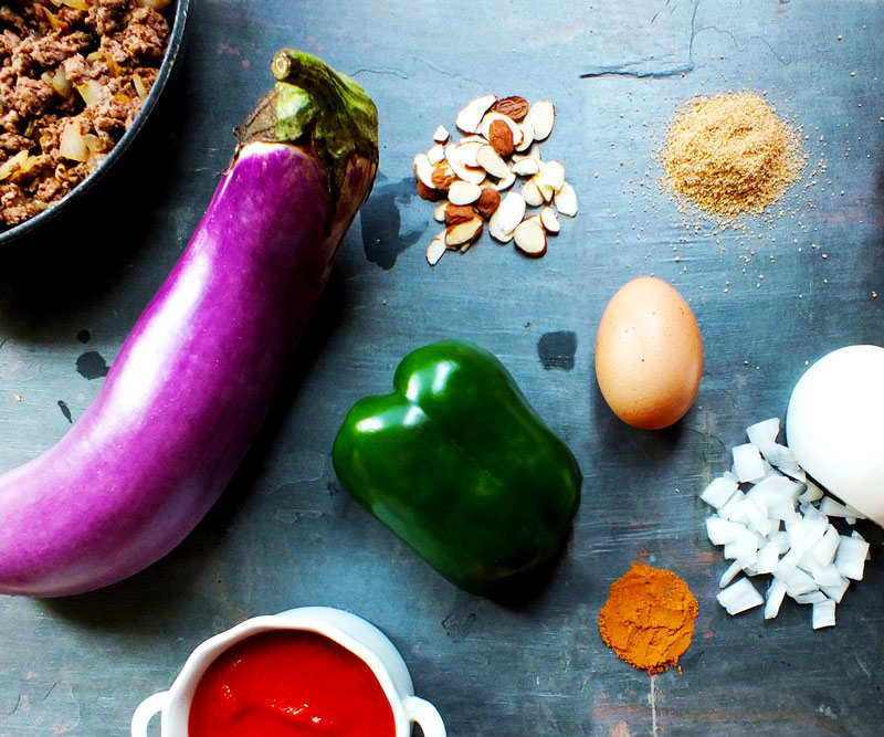 Ingredient for Stuffed Eggplant Rolls