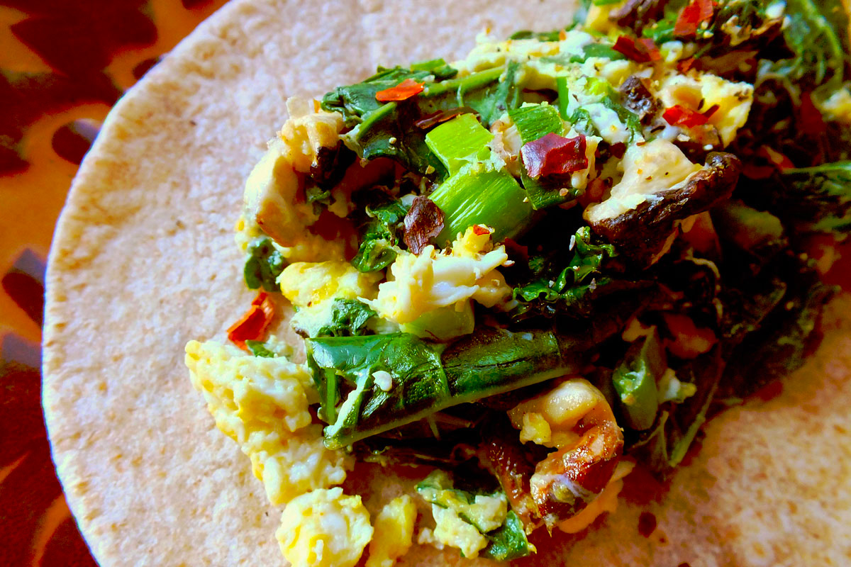 Unrolled Breakfast Egg Burritos