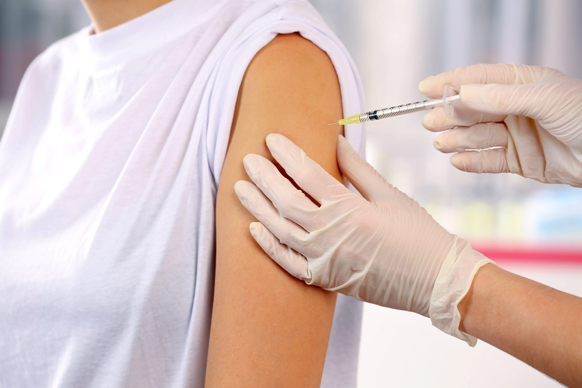 patient getting a immunization shot