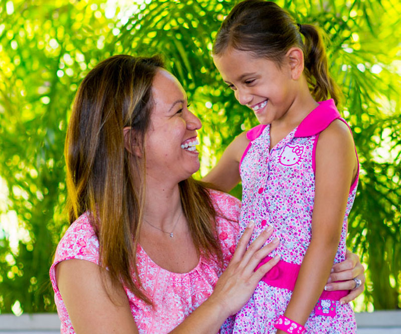 Makenna Mello with her mother