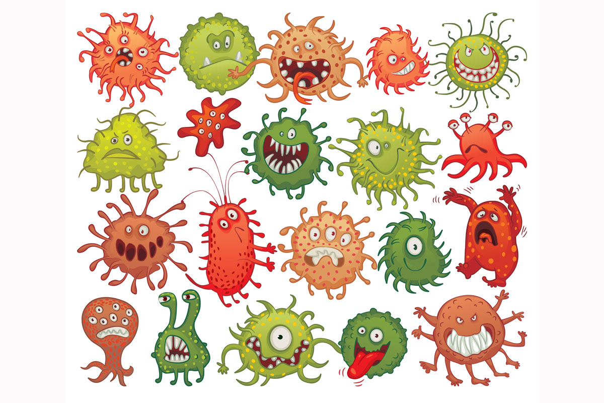 illustration of cartoon germs