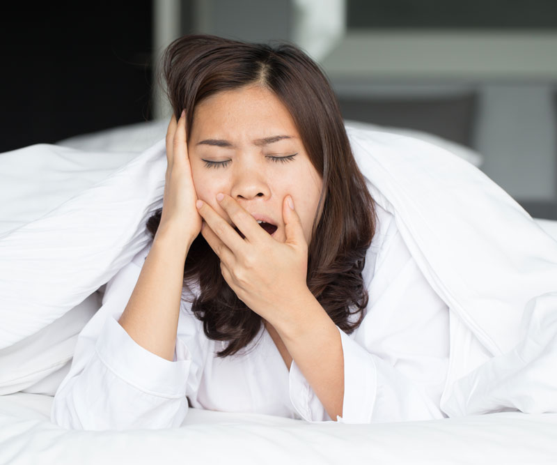 woman yawning