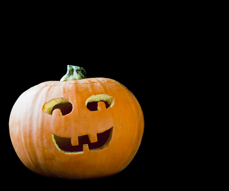 Fall Halloween pumpkin carved