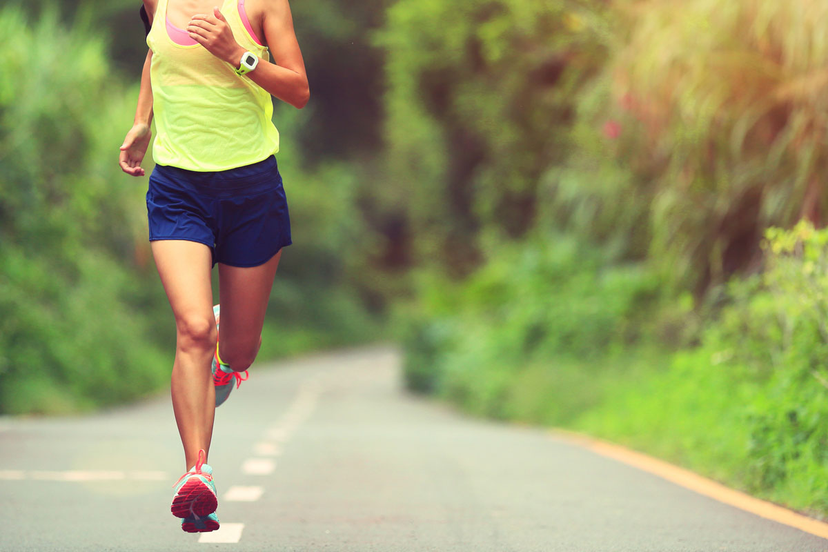 person running down a road