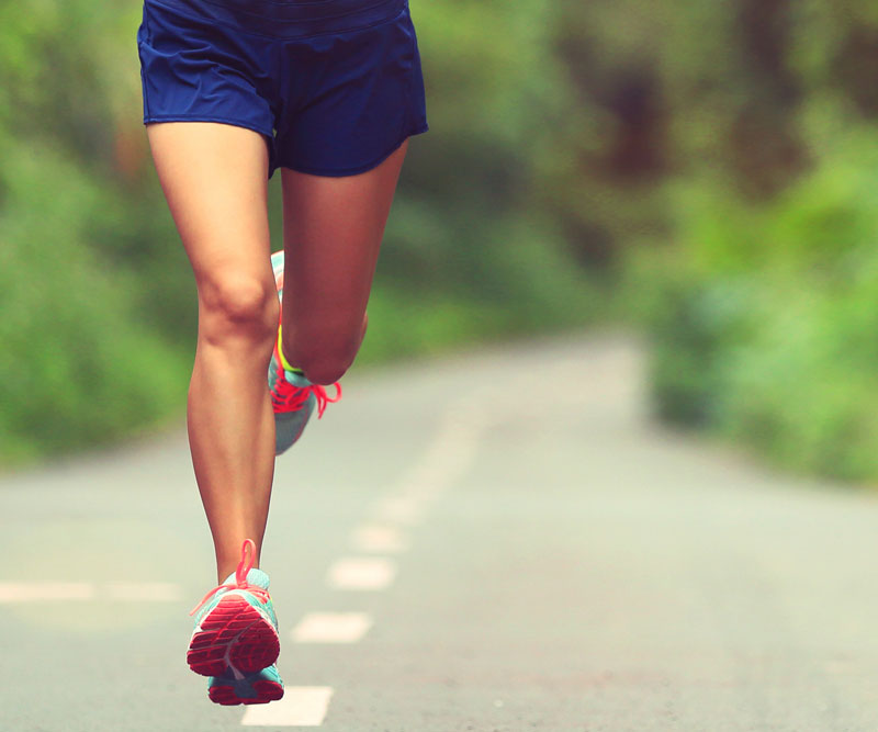 person running down a road