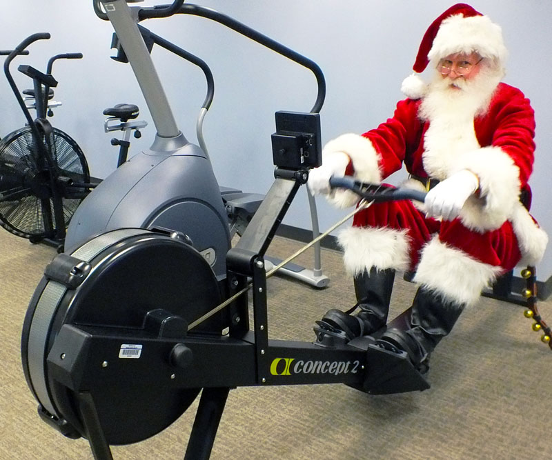 santa claus working out