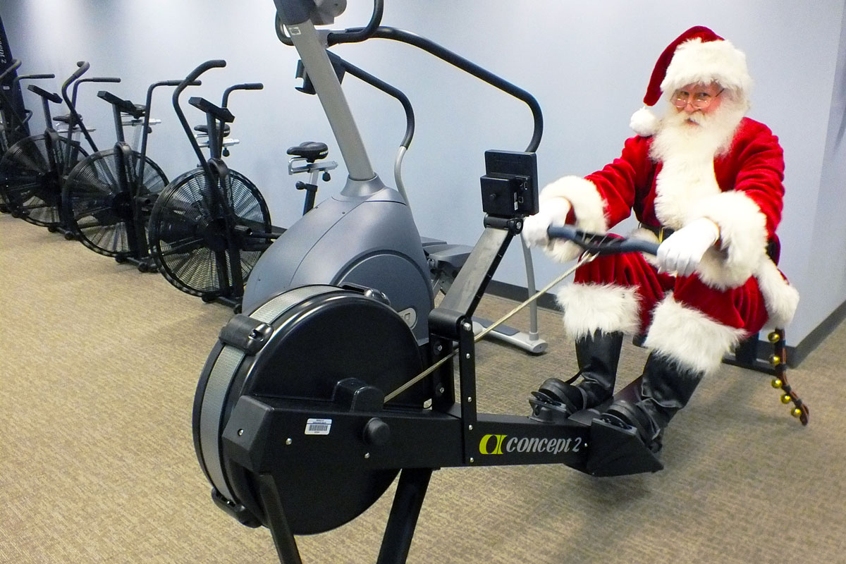 santa claus working out
