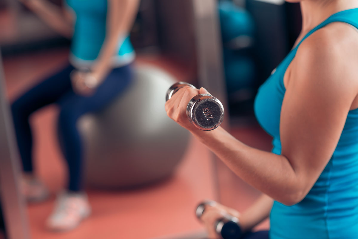 arm of a person lifting weights