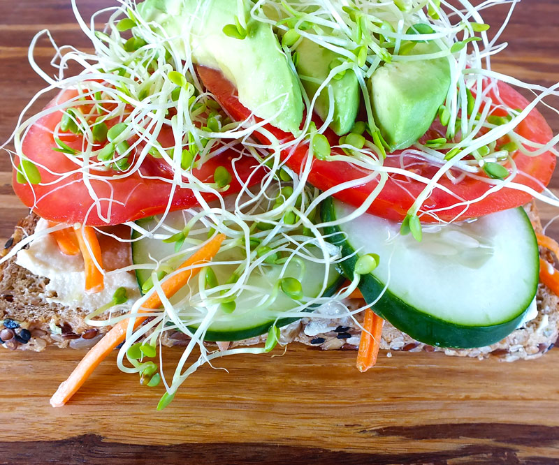 Hummus & Veggie Toast