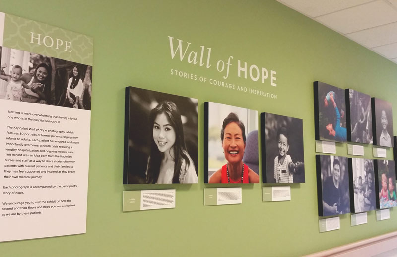 Wall of Hope written wall of patient photos