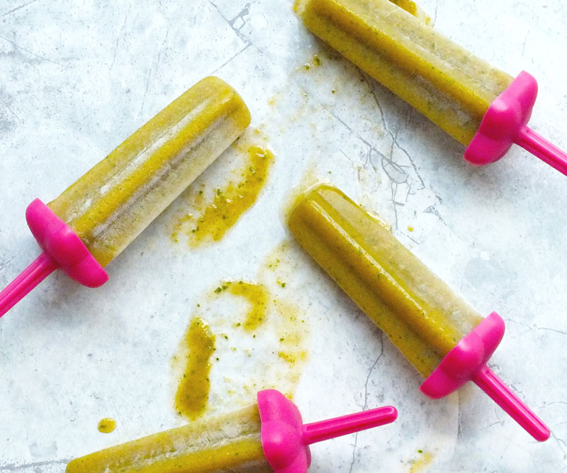 Spicy Mango Cucumber Ice Pops