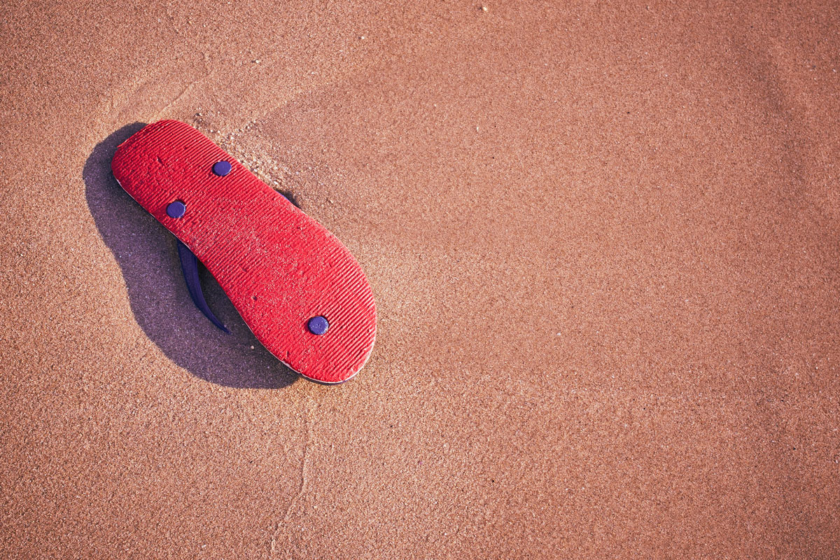 red rubber slipper