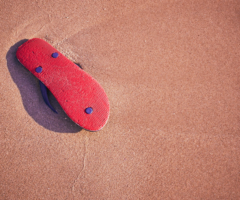 red rubber slipper