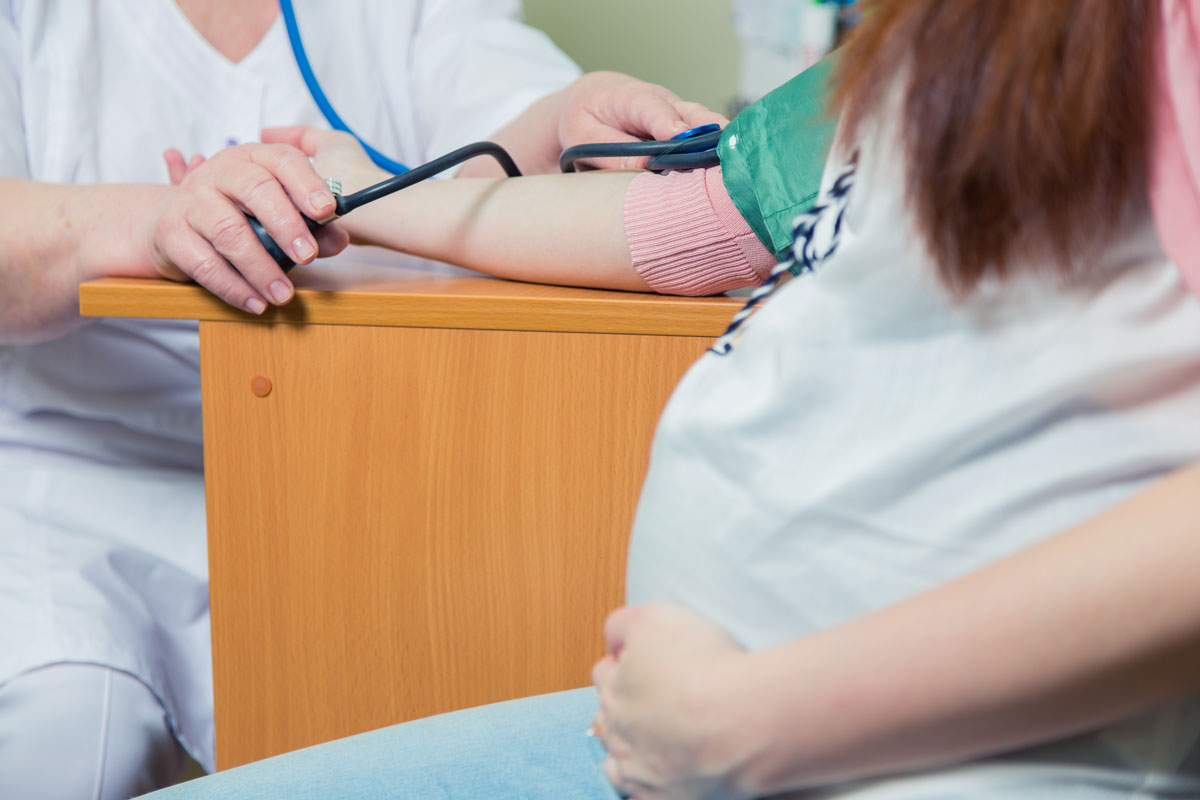 patient getting monitored for gestational hypertension