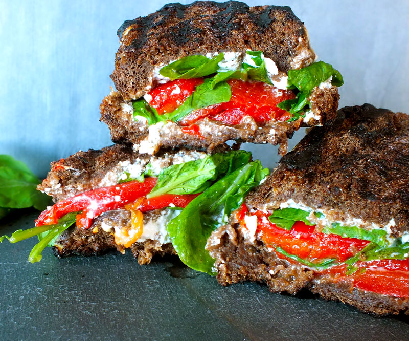 Red Pepper, Arugula & Goat Cheese Paninis