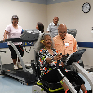 a group of seniors exercising
