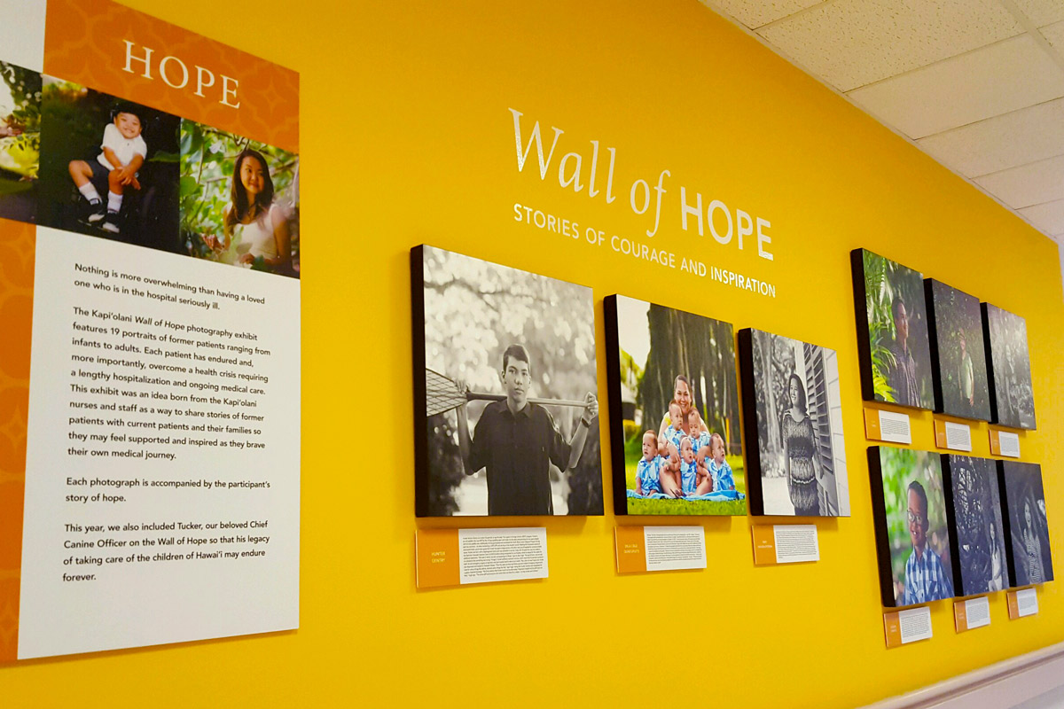 Wall of Hope written wall of patient photos