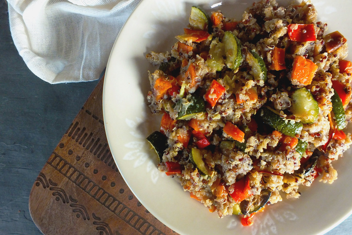 Tri-Color Quinoa with Roasted Vegetables