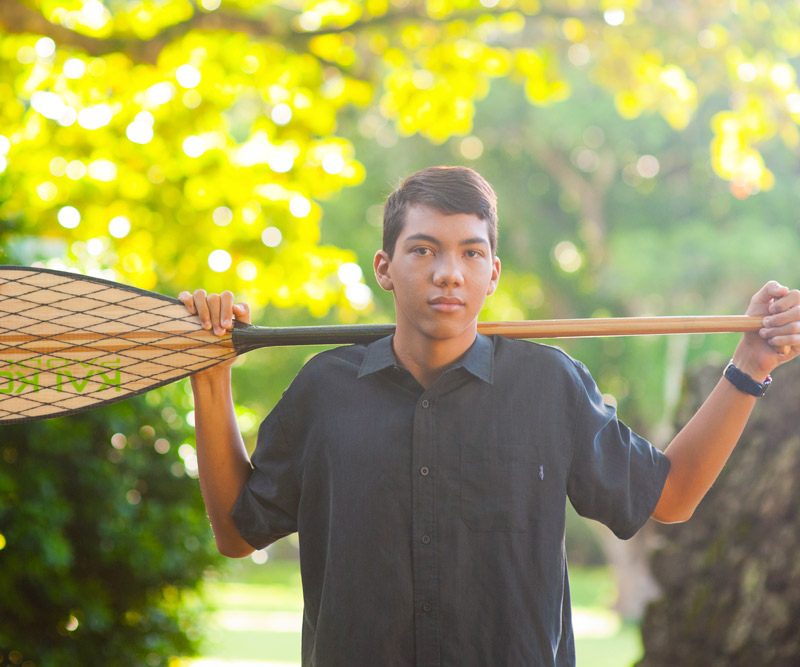 Hunter Gentry holding paddle