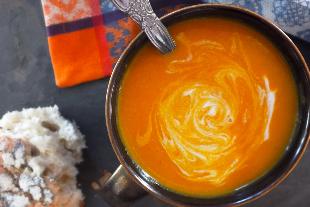 Coconut, Carrot & Chickpea Soup