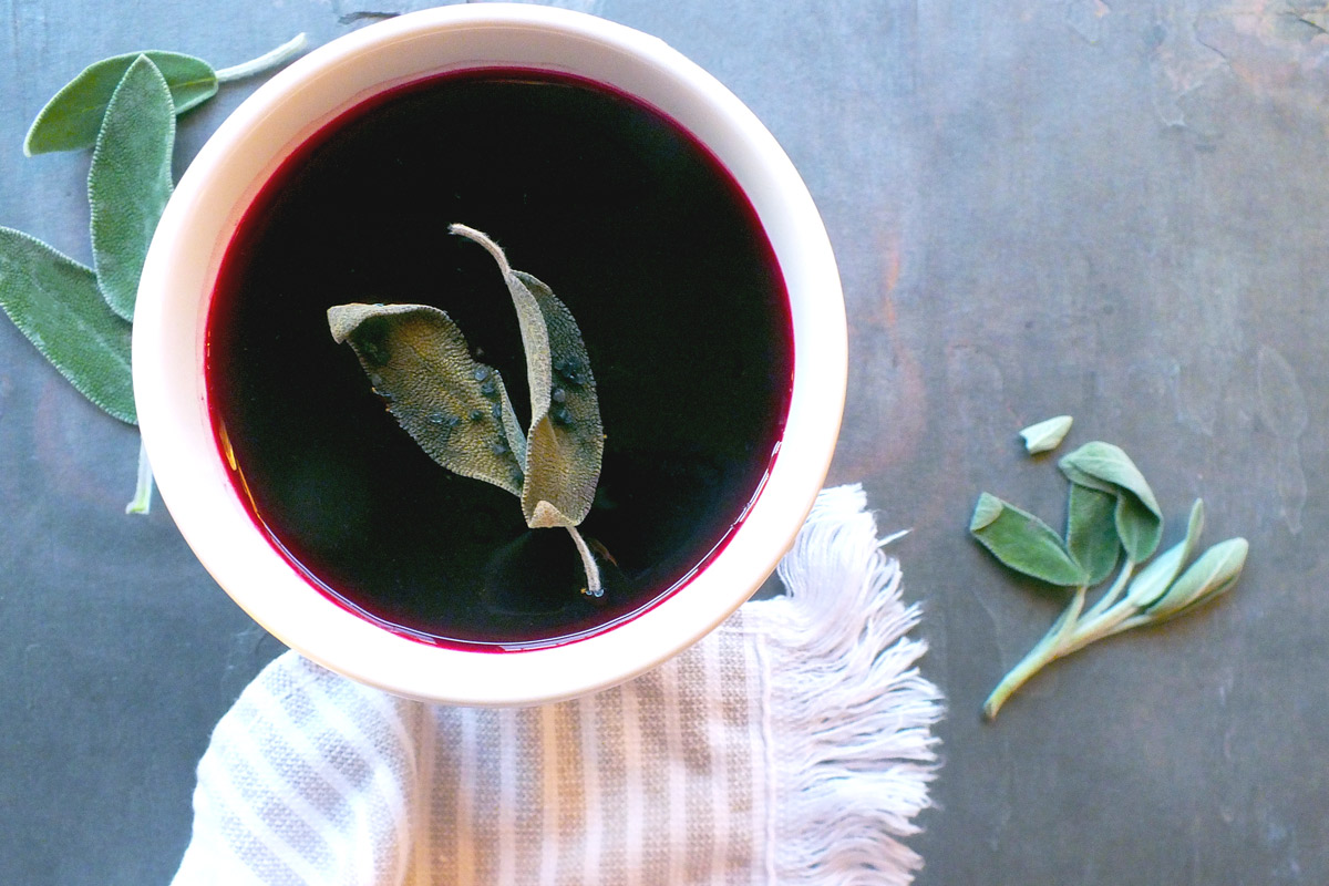 Beet & Fennel Soup with Crispy Sage