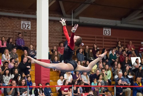 Frowein during a gymnastics competition.