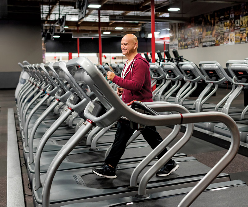 individual working out in gym