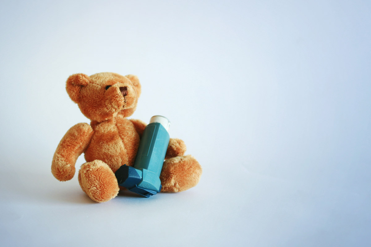 teddy bear with inhaler