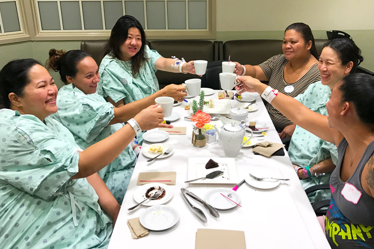 group of nurses having tea
