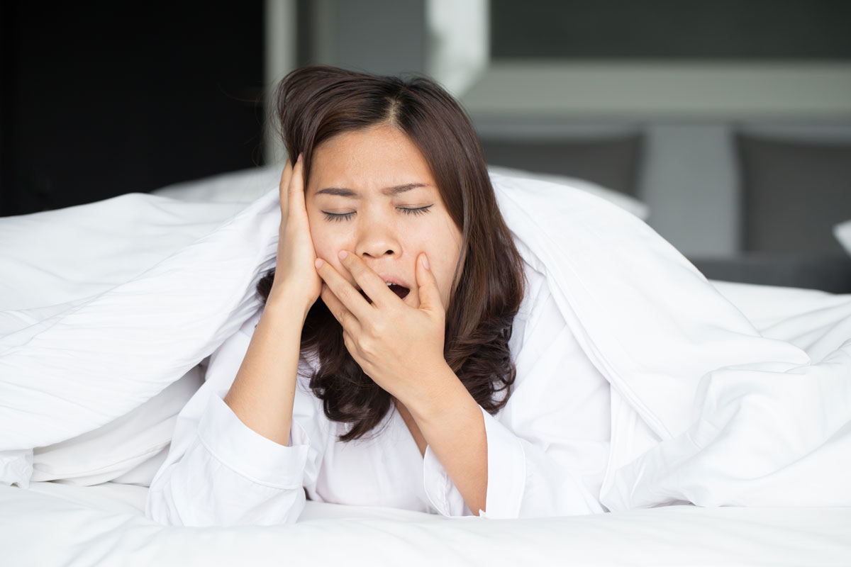 woman yawning