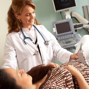 Patient getting a mamogram