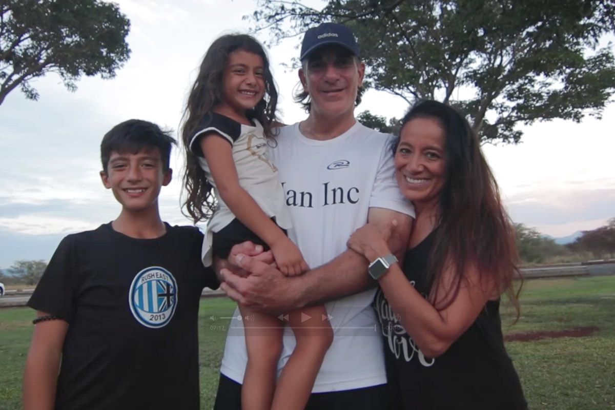 Chuck Baughn with his family