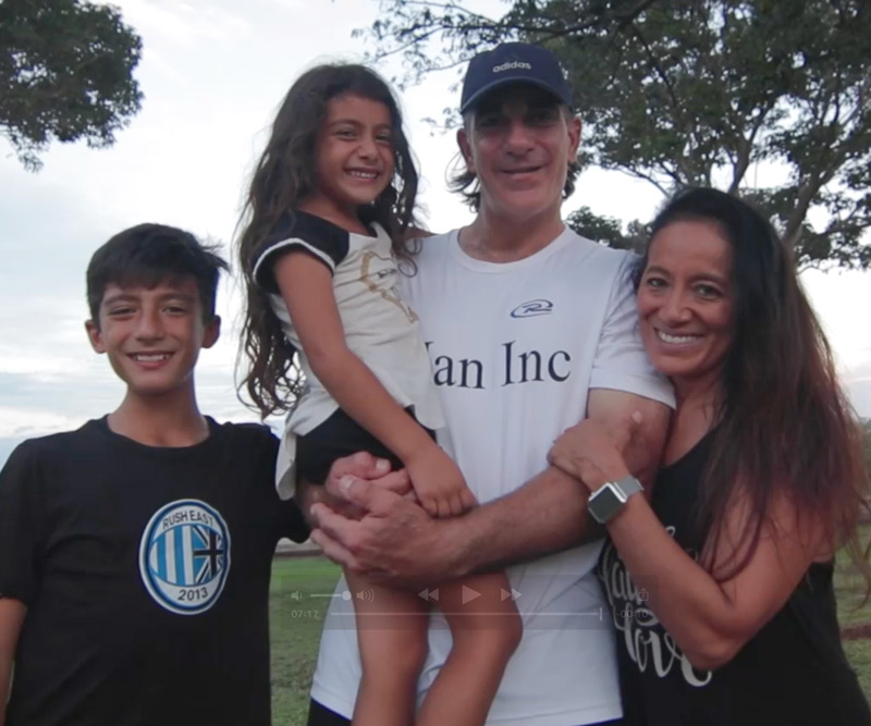Chuck Baughn with his family