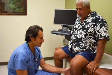 Patient getting treated by doctor in Kauai