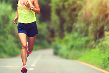 person running down a road