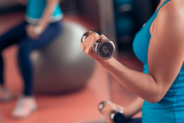 arm of a person lifting weights