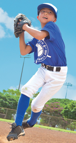 boy playing baseball