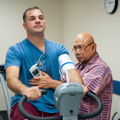Patient getting physical therapy