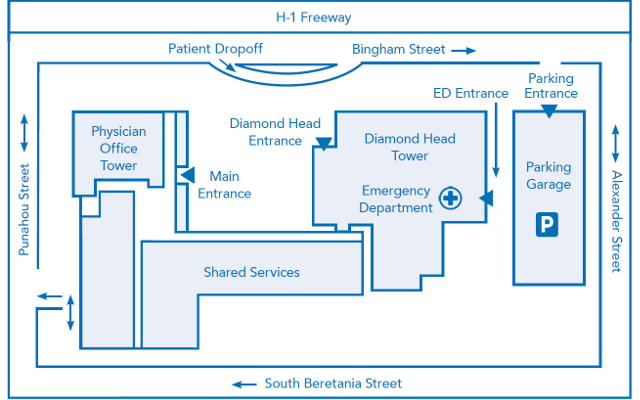 Map of Kapiolani Emergency Department