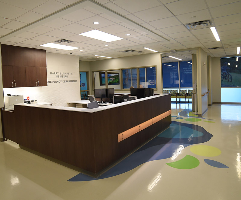 Front desk/waiting area of the new Kapiolani Emergency Department