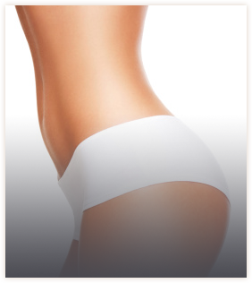 Lower body of woman wearing white panties