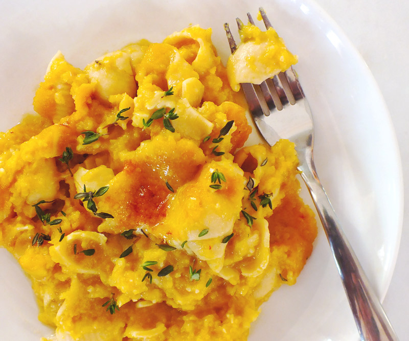 A plate of Butternut Squash Mac & Cheese