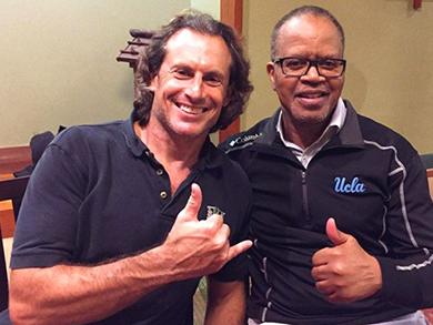 Dr. David Rovinksy (left) flashes a shaka with Dr. Erik Zeegen.