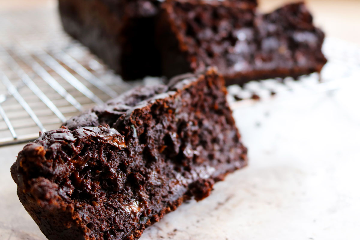 slices of fresh Chocolate Zucchini Bread