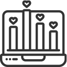 A stylized representation of a bar graph.